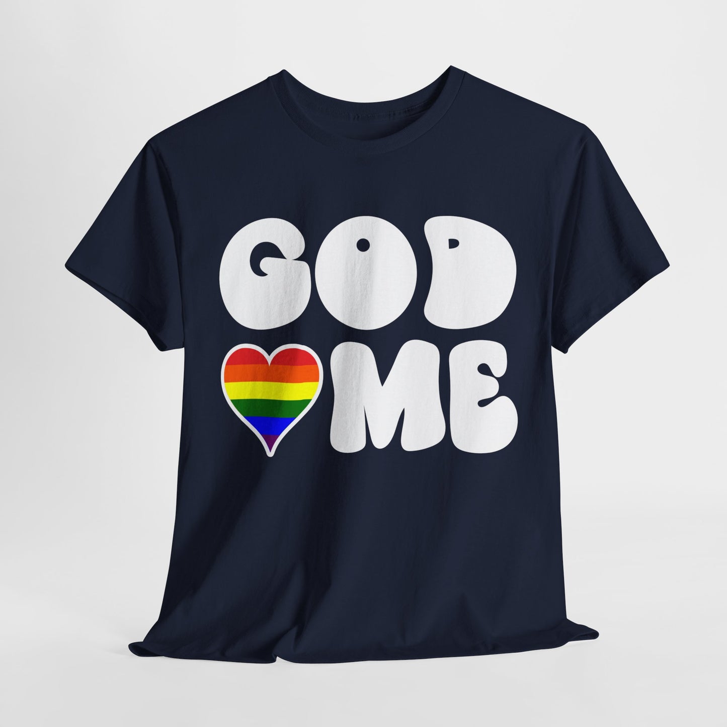 God Loves Me (Rainbow Heart) -Dark- Unisex Cotton Tee