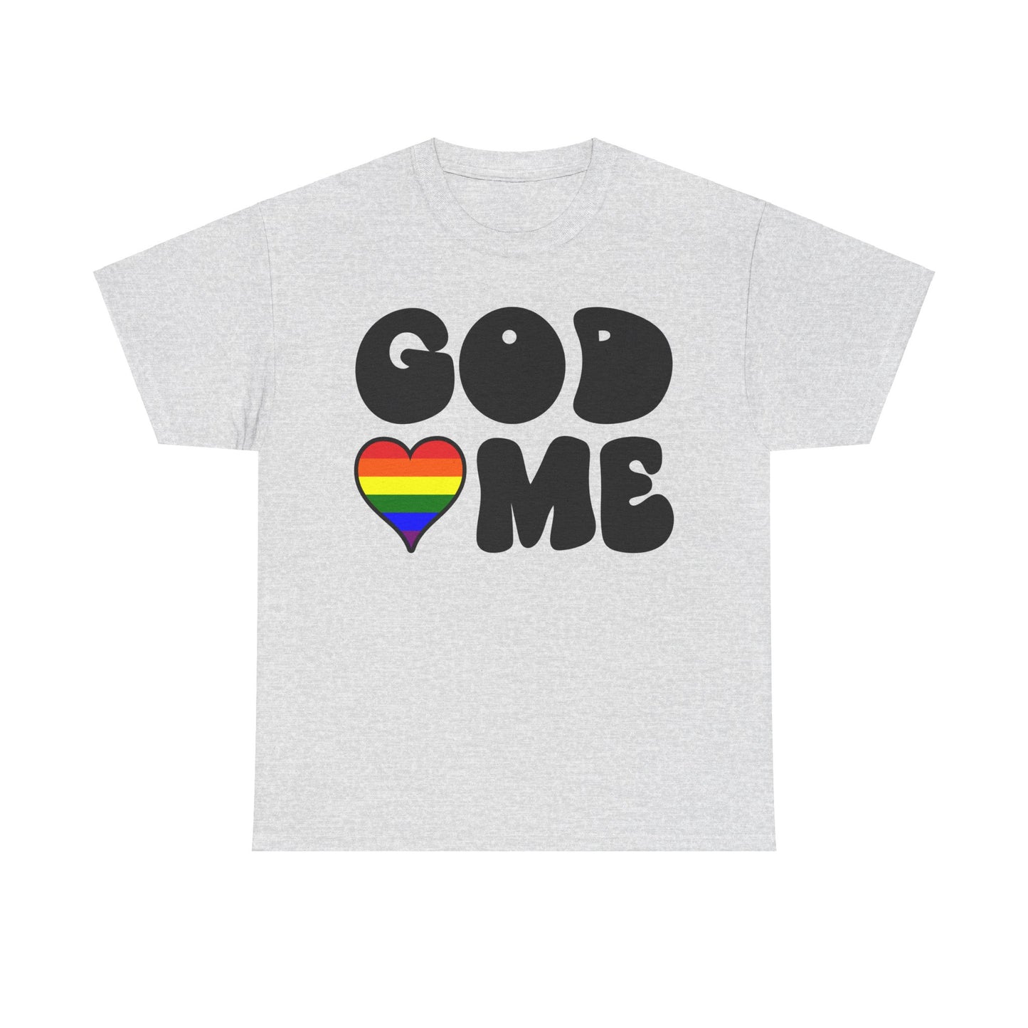 God Loves Me (Rainbow Heart) Unisex Cotton Tee