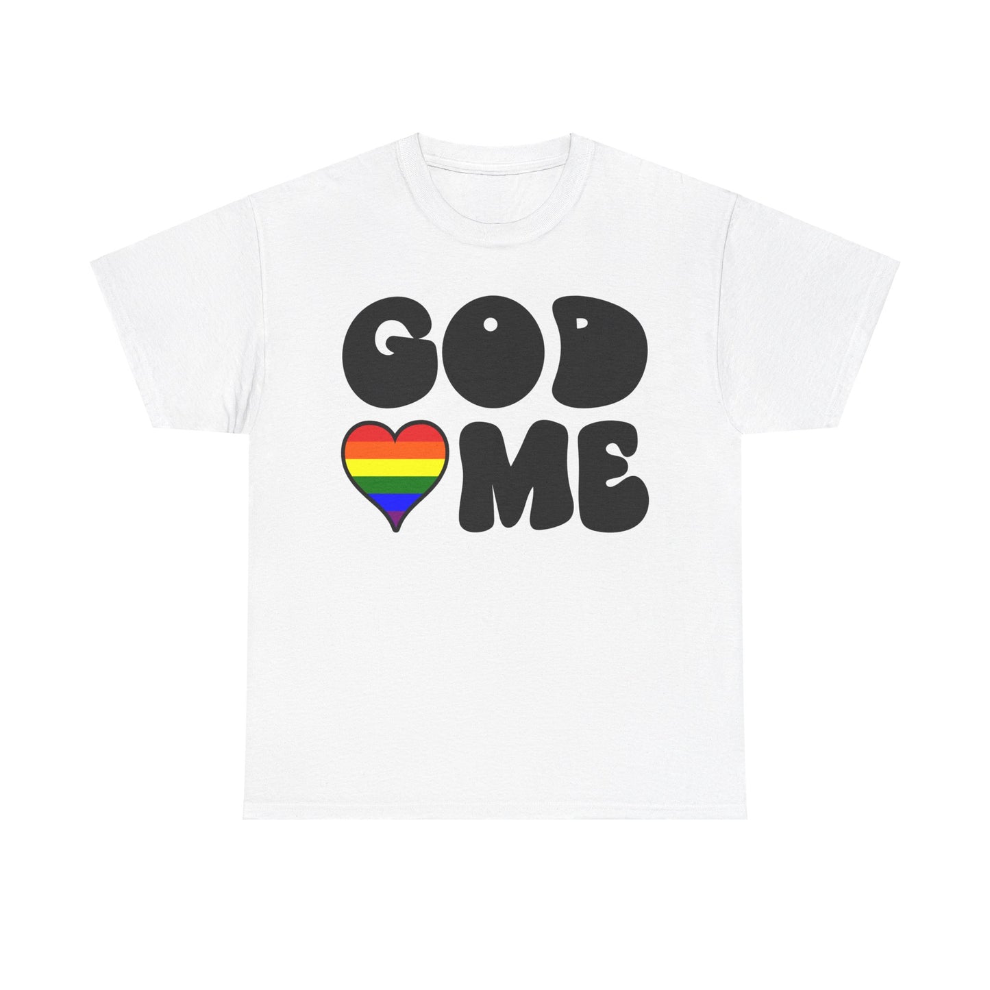 God Loves Me (Rainbow Heart) Unisex Cotton Tee